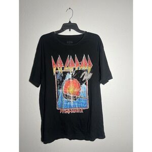 Def Leppard Pyromania Rock Til We Drop Tour 83 Black Double Sided T Shirt